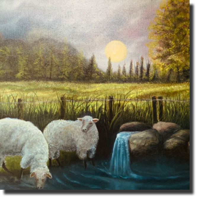 Shepherds Lost, Oil on Canvas, 24W x 18h in, $ 700